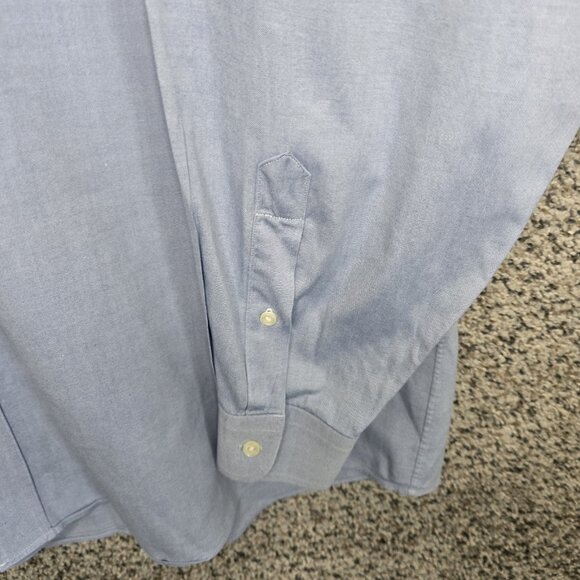 Jos A Bank Dress Shirt Mens 17 35 Blue‎ Pinpoint Button Up Career Cotton - Picture 2 of 7